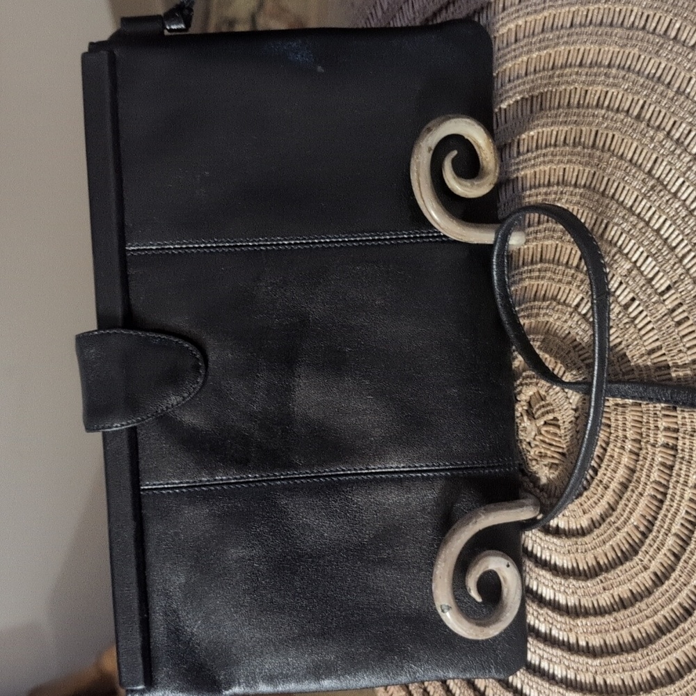 Vintage 60's Navy Koret Leather Crossbody - Picture 3 of 5